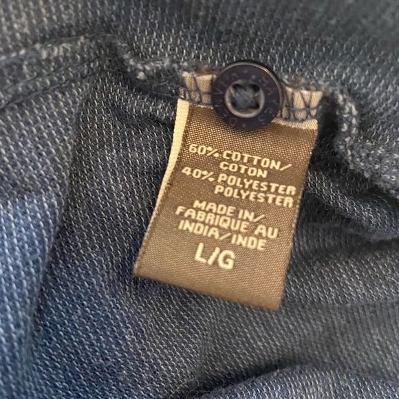 MENS DENVER HAYES Blue Printed Short Sleeve Casual Polo Shirt L - Picture 7 of 8